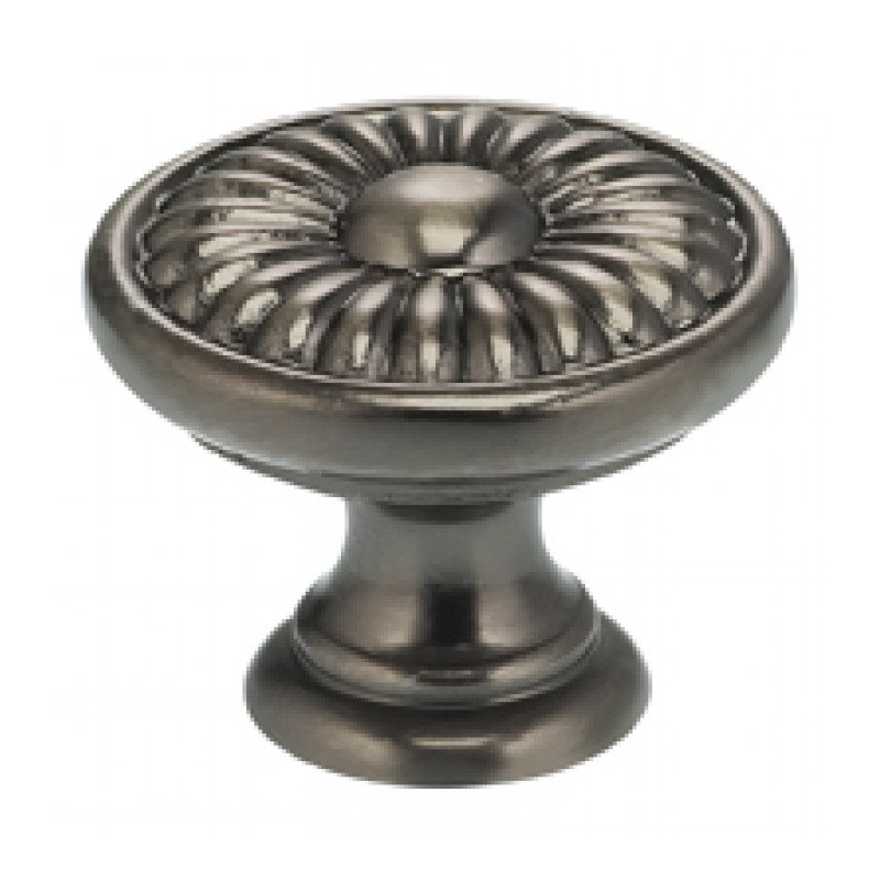 Poignée champignon surdimensionnée Ornate, Nickel antique, H 1,18 po x l 1,18 po x P 1 po
