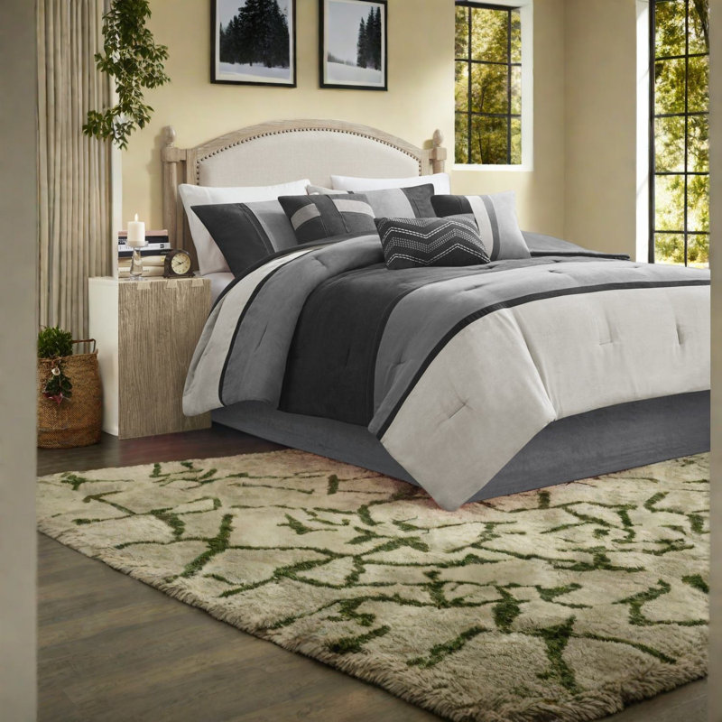 Hypoallergenic Faux Suede Bedding Sets, Polyester, Modern Lodge Décor