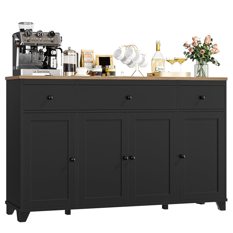 Buffet en bois manufacturé l 55,1 po Tanyeli, Noir