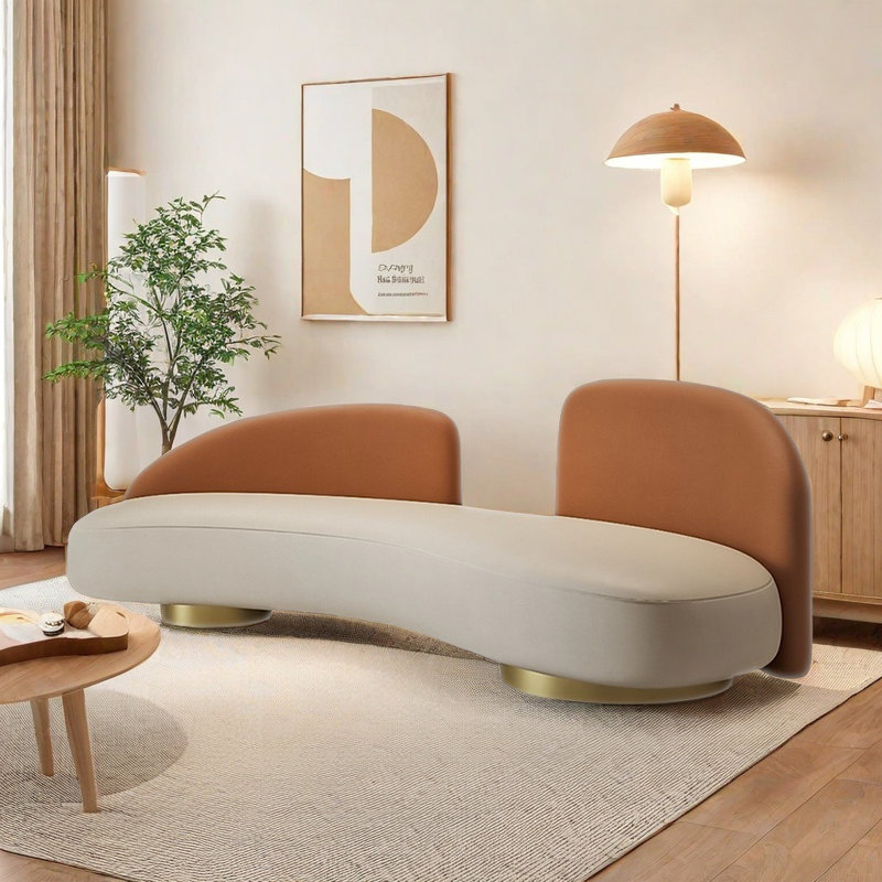 Canapé de luxe simple à lumière simple, H 33,46 po x l 82,68 po x P 35,43 po