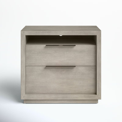 Eloise 2-Drawer Acacia Nightstand
