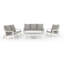 Canapé de jardin d'extérieur à grain 3 en bois avec coussin HiPS-799360393-799360394