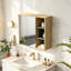 Wood-Effect MDF Wall Mounted Mirrored Bathroom Cabinet with 5 Shelves