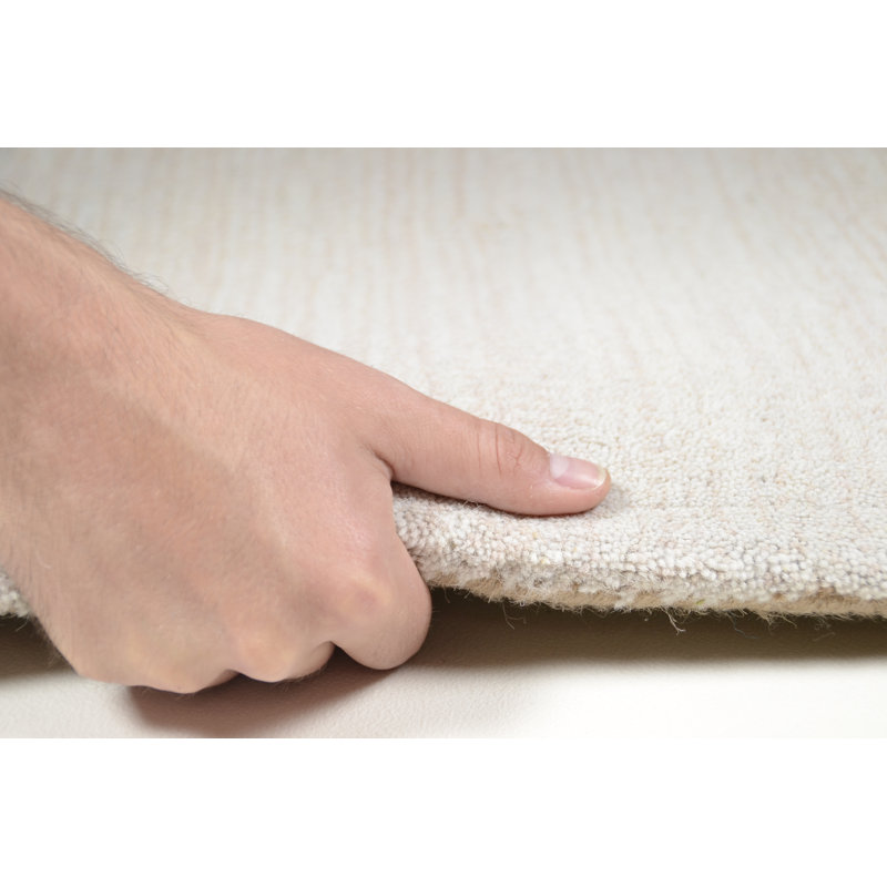 Knag Hand Woven Wool Beige Indoor Rug, Rectangular 90 x 160 cm