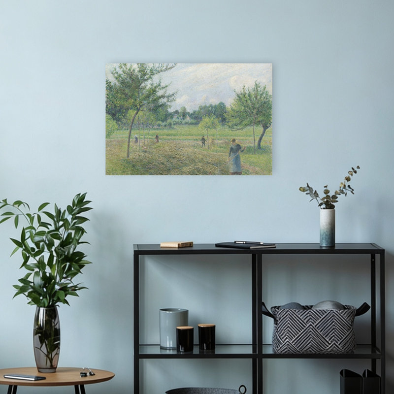 Haymaking At Éragny, 1892 Impressionist Abstract Contemporary Tree Wall Art Print by Camille Pissarro - 1 Piece Wrapped Canvas Wall Art