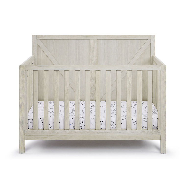 Suite Bebe Washed Gray Barnside 4-in-1 Convertible Crib