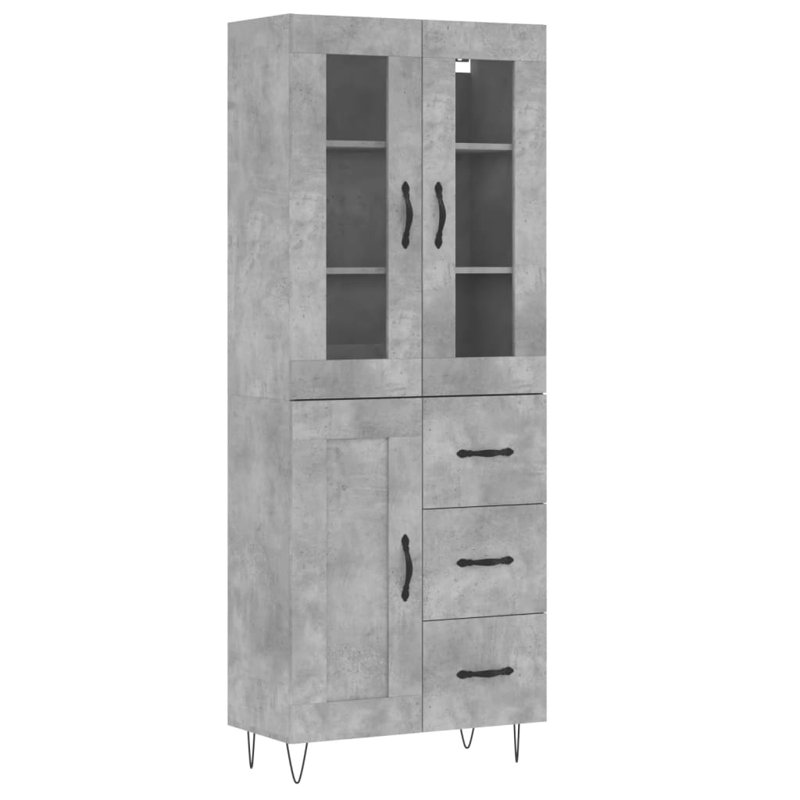 Rohando 3 Door Manufactured Wood Wardrobe, Concrete Grey
