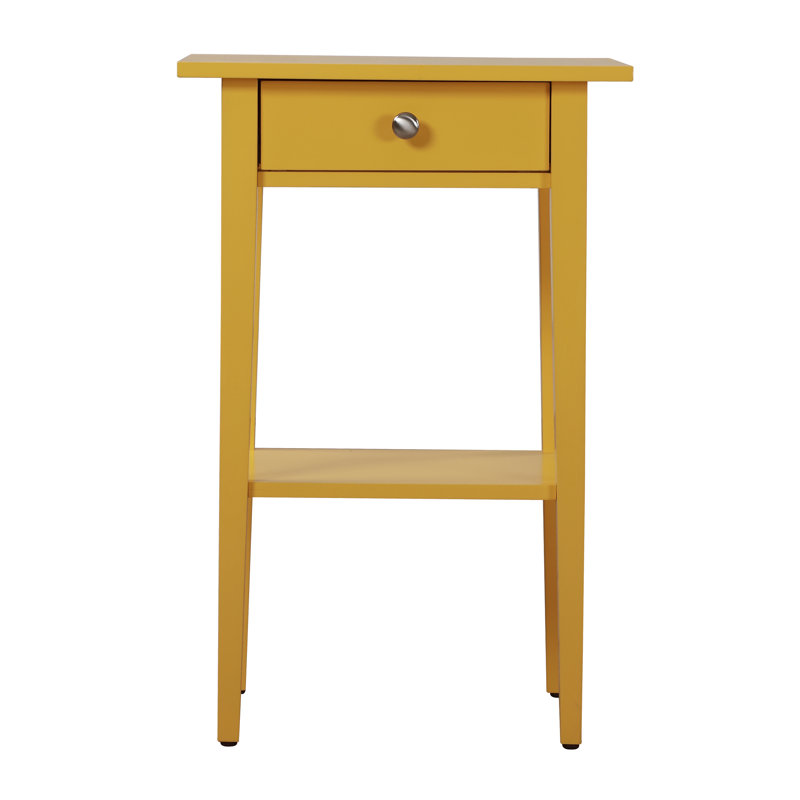 Table de chevet 1 tiroir Dalton, jaune, Jaune