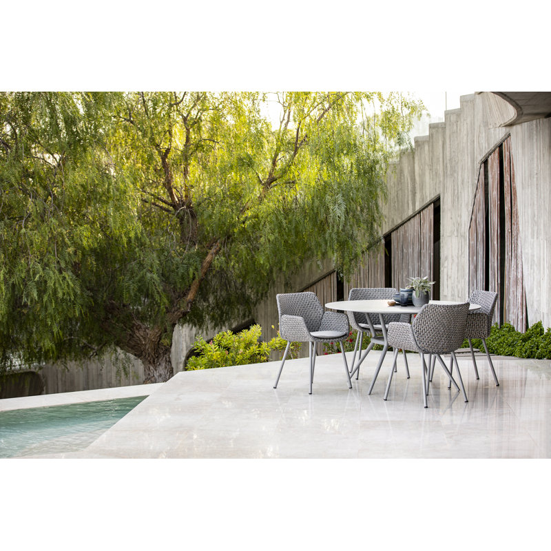 Vibe Patio Chair with Cushions, Taupe, Dusty Rose