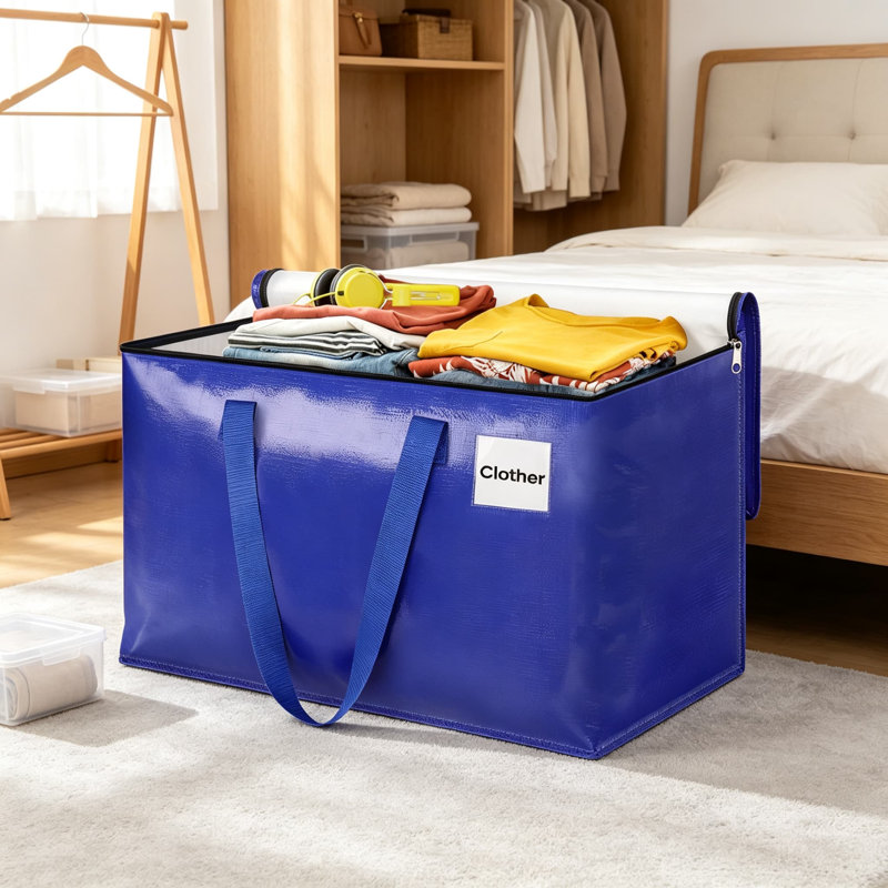 Sacs de transport pour le rangement avec poignées robustes et fermetures à glissière robustes, sacs de rangement pliables pour économiser de l'espace, sac d'emballage imperméable pour le déplacement, le voyage, le camping et l'organisation de dortoir, solution de rangement polyvalente