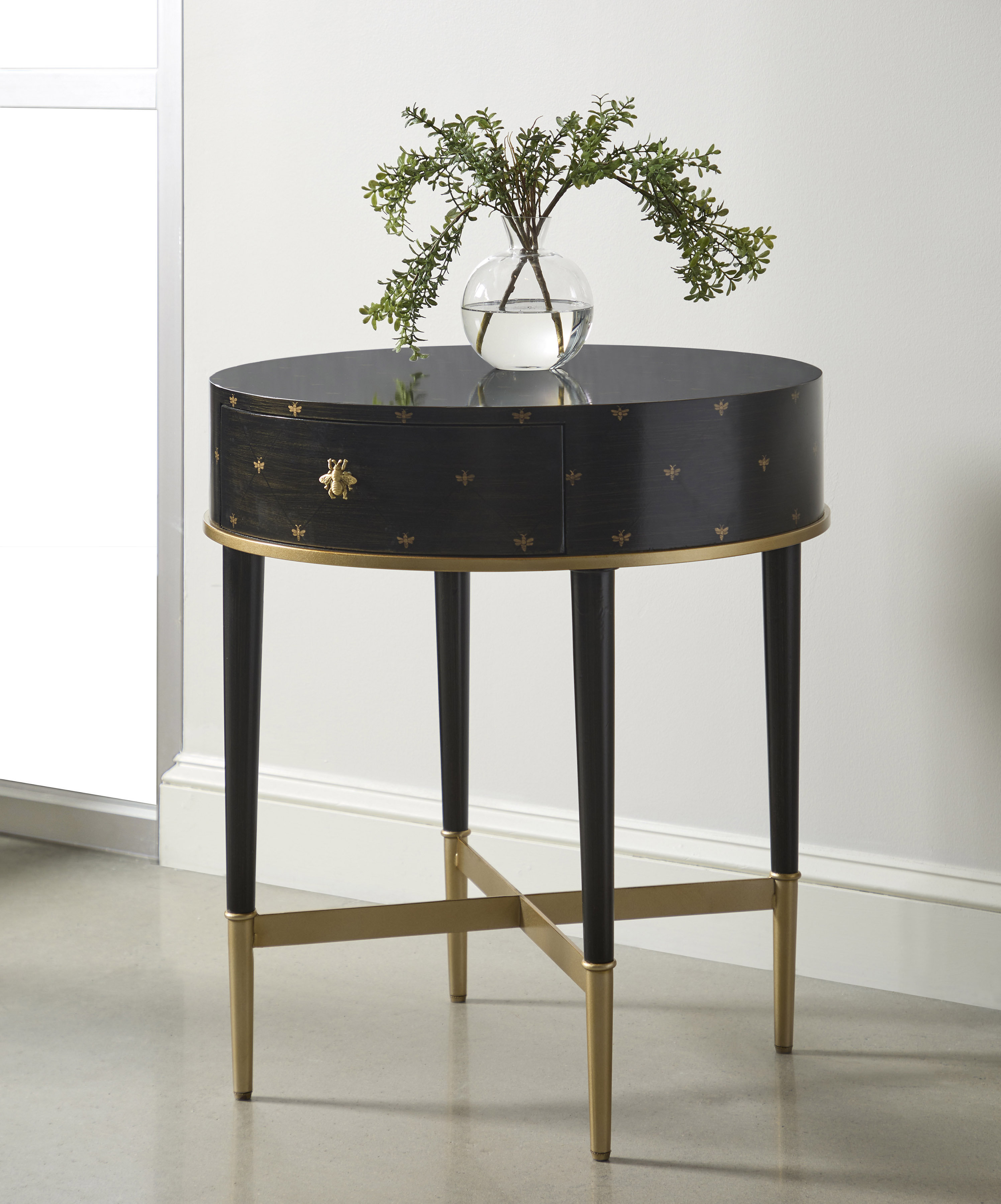 Pulaski Furniture Soft Black Round Accent Table with Storage | Wayfair