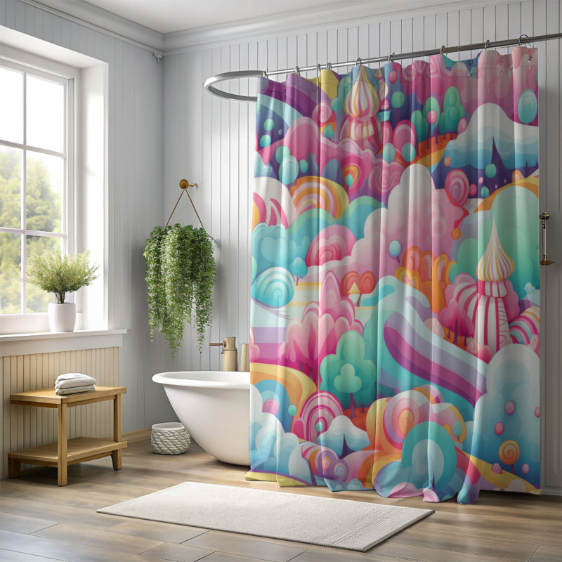 Sweet Confections - Rideau de douche Premium, H 74 po x l 71 po