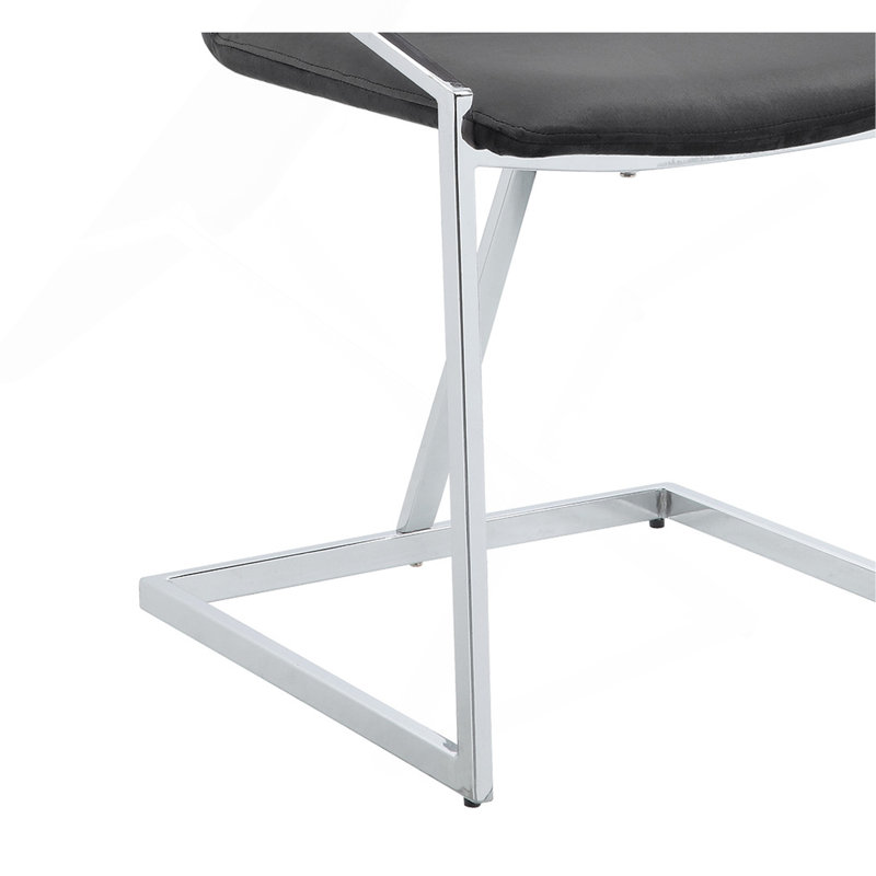 Ensemble de 2 chaises d'appoint en velours gris et finition chromée Zlatan