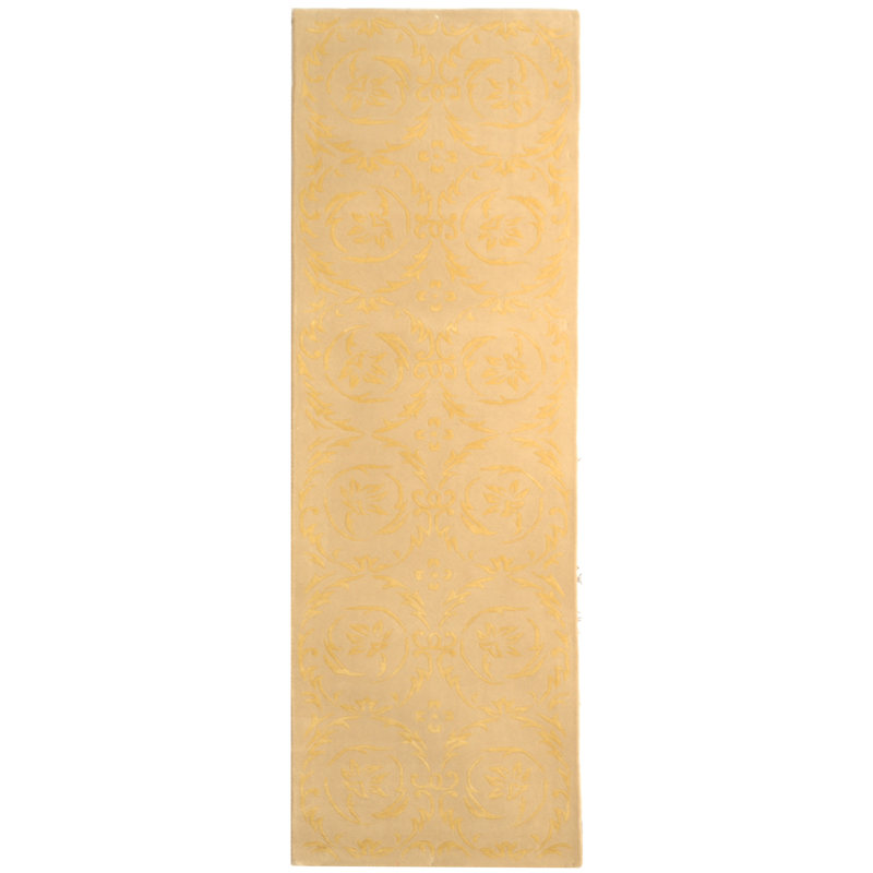 Tapis français en soie et laine touffetés à la main French Tapis, Tapis de couloir 2 pi 3 po x 8 pi