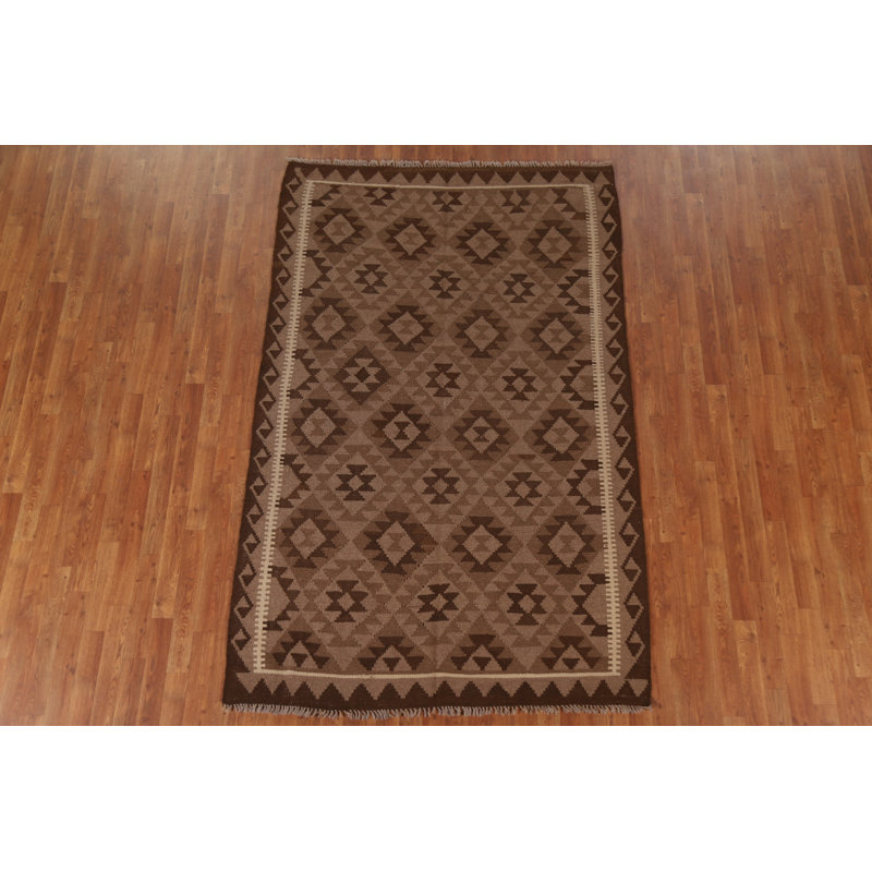 Tapis unique en laine noué à la main 5 pi 3 po x 8 pi 1 po New Age