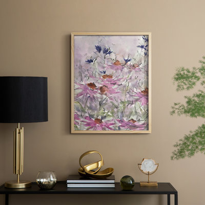 Reproduction encadrée de Floral Entertainment II - bois massif