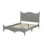 Structure de lit plateforme en bois de conception élégante grand format, lit plateforme de style rétro avec support en lattes de bois-535098212