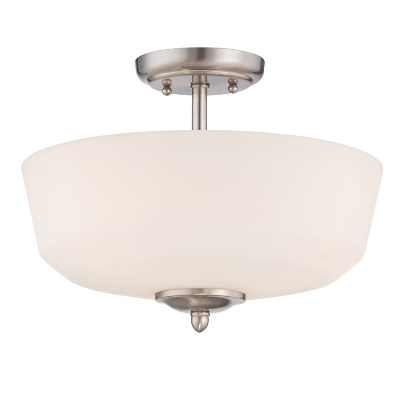 Aghaboy Glass Semi Flush Mount, Brushed Nickel