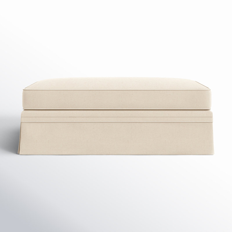 Shelby Upholstered Storage Ottoman, Bayou Natural Canvas