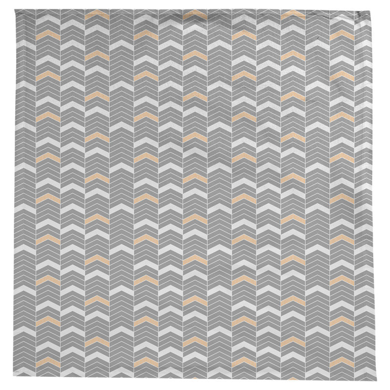 Nappe à chevrons à traits Stephenie, Gris / orange / blanc