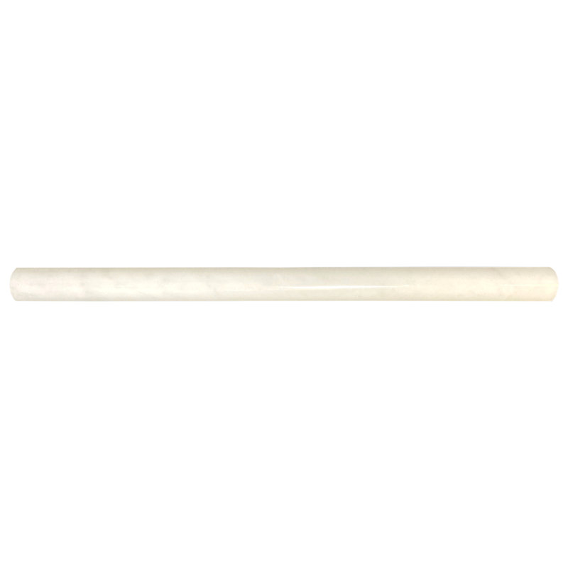 Carrara 12" x 1" Polished Marble Pencil Liner Tile Trim in White