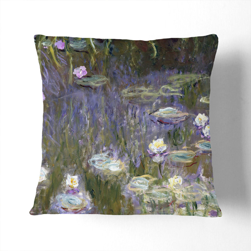 Water Lilies Lily Pond Vol.14 Scatter Cushion, Stone, 55cm H x 55cm W x 20cm D