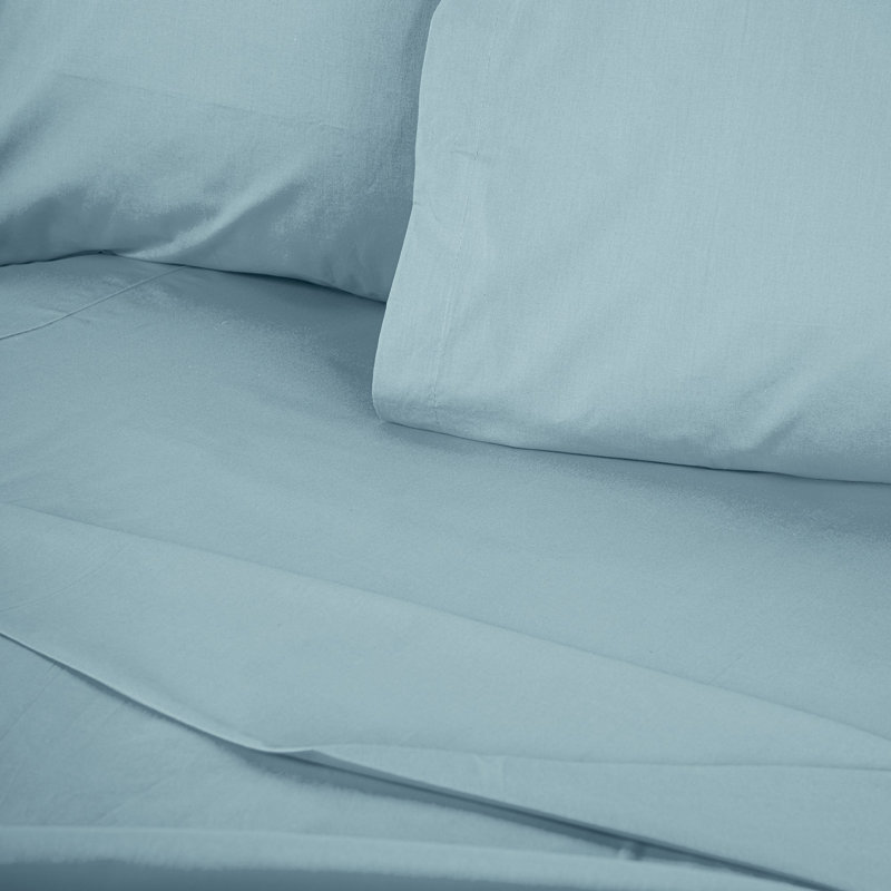 Premium Fitted Sheet, Mint Color, 55.1 x 74.8 + 11.8 inches | 100% Cotton Ranforce, 145 Thread Count | Machine Washable at 86°F | Soft, Breathable, and Durable for Comfortable Sleep