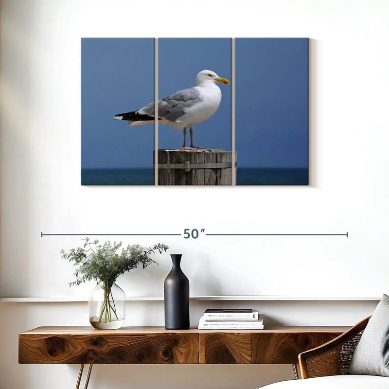 Brampt Seagull On Wood Post, 24" H x 38" W