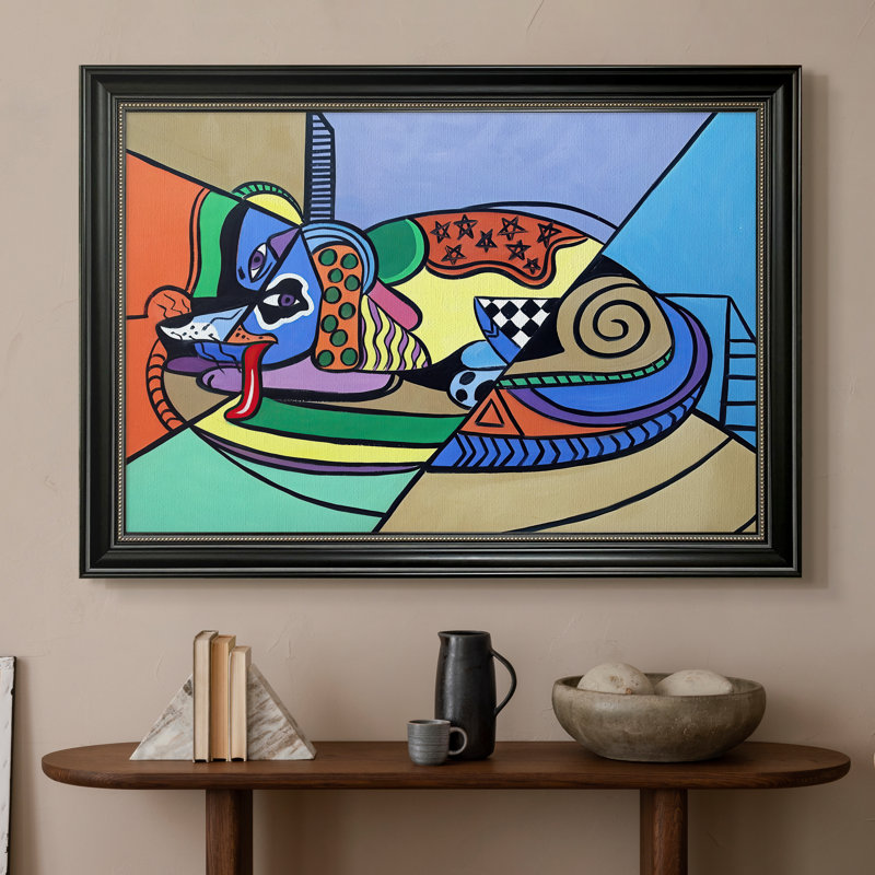 «A Dog Named Picasso» par Anthony Falbo - Toile encadrée sur mesure, 16 po x 22 po, Toile avec cadre, Perle noire mate