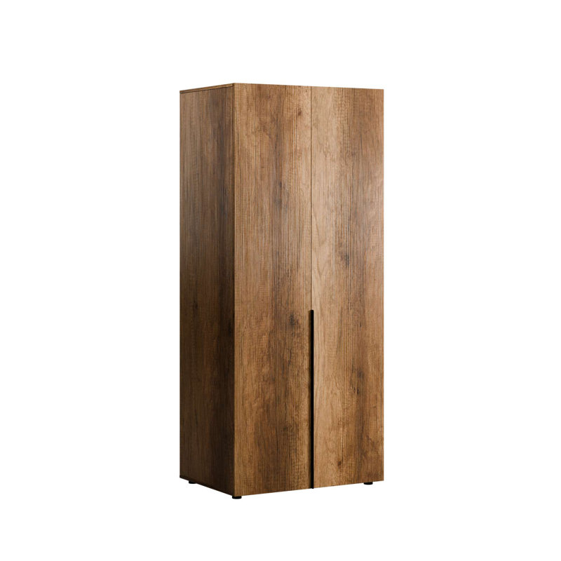 Élégante garde-robe en noyer avec plusieurs tablettes, panneau de particules enduit, épaisseur: 0,6 pouce | Conception murale, parfaite pour les solutions de rangement traditionnelles