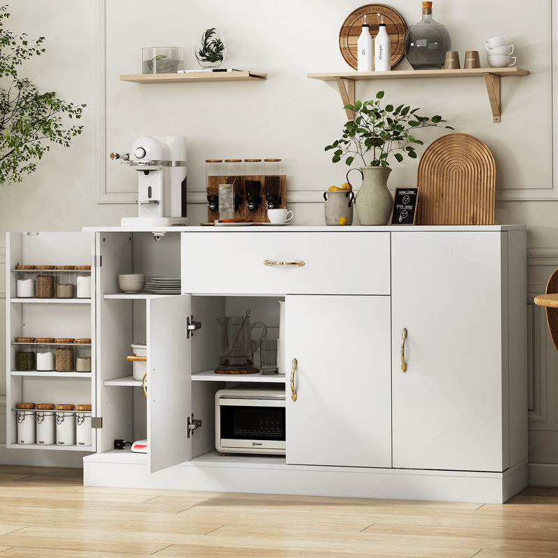 Buffet, armoire de rangement avec 1 tiroir et 4 portes