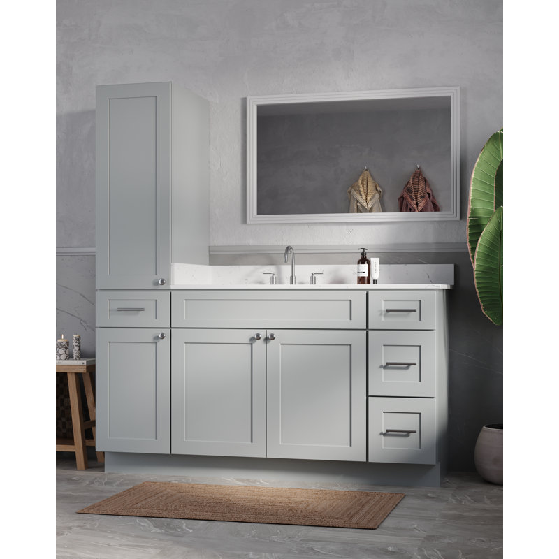 Meuble-lavabo simple 63 po Disar, Gris