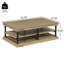 55.1" Wood Coffee Table With Black Legs