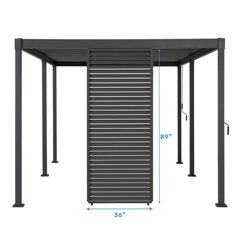 80/88S Fixed Metal Shutter Wall (Pergola accessory), Charcoal