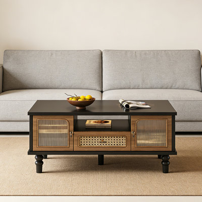 Table basse de style français avec rangement rétro