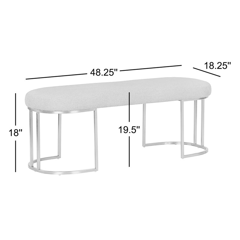 Rayla Upholstered Bench, Ivory