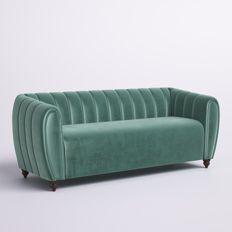 Canapé 77,25 po, Velours turquoise