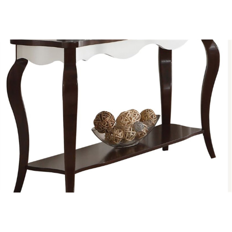 Mathias White & Walnut Finish Sofa Table