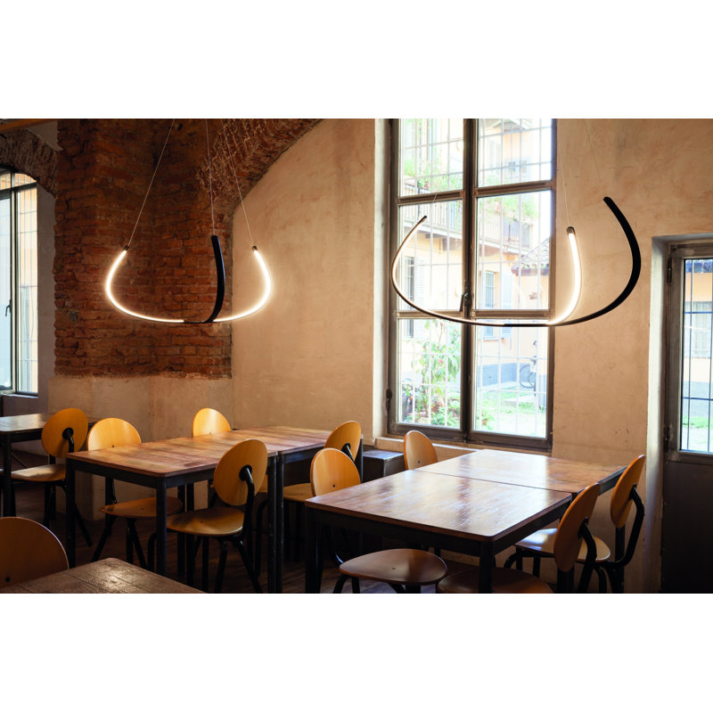 Luminaire suspendu géométrique à DEL 1 lumière, Noir