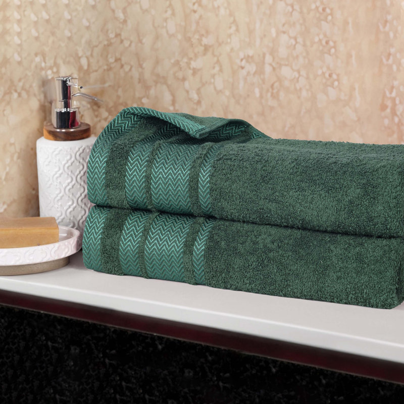 Drap de bain en coton Graden, Vert forêt