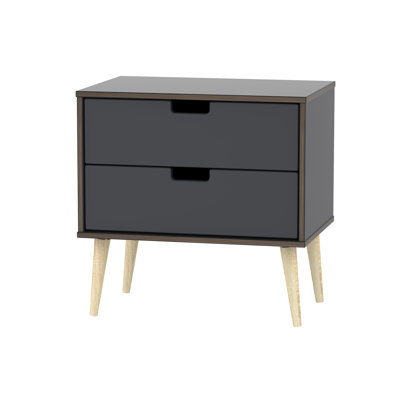 Fully Assembled Fairbury 2 Drawer Bedside Table