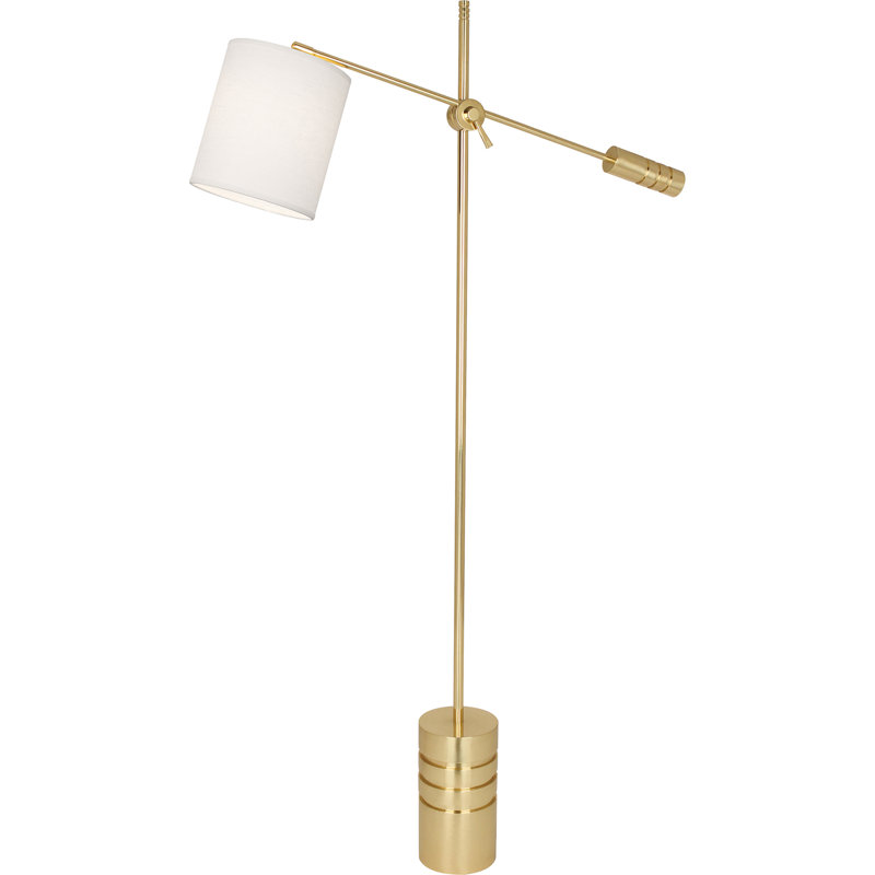 Campbell 62.5'' Task Floor Lamp, Modern Brass, Black