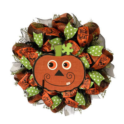 Couronne d'Halloween avec citrouille loufoque