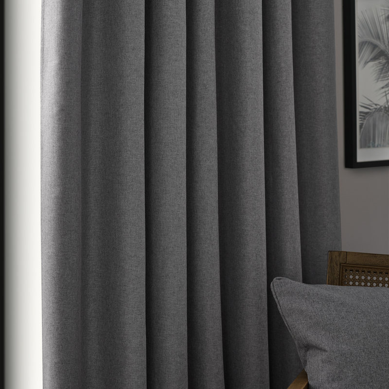 Dawn 100% Blackout Pencil Pleat Curtains, 229cm x 137cm , Grey