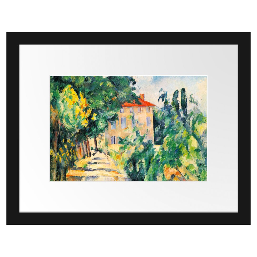 Gerahmtes Poster House with Roof von Paul Cézanne