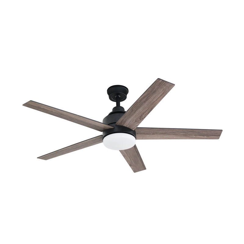 Fairmont 52 inch Matte Black Ceiling Fan with LED Light Kit and Remote Control