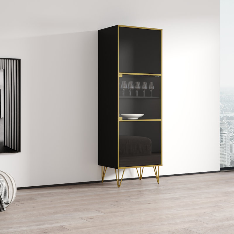 Tyntesfield 24" Bookcase with High Gloss Finish, Black