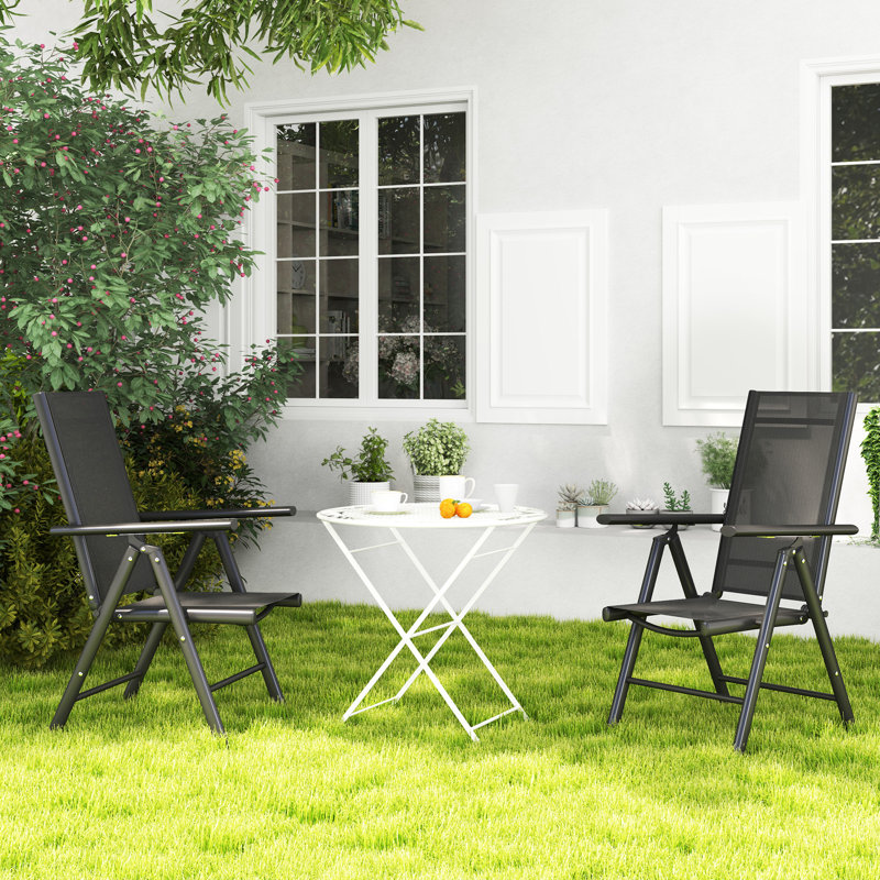 Folding Patio Dining Folding Chair, Black
