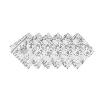 Serviette en coton damassé gris réversible Buena Miriam Slate