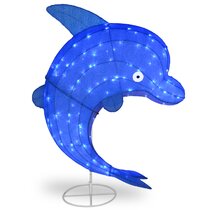 3 Piece Animated Jumping Dolphin with Santa Hat!